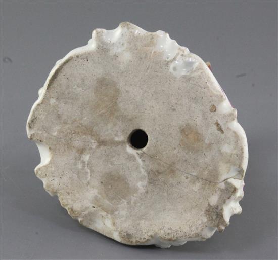 An extremely rare Girl-on-a-Horse or Compass Marked figure of an exotic bird, c. 1755, h. 16.5cm, losses and cracks